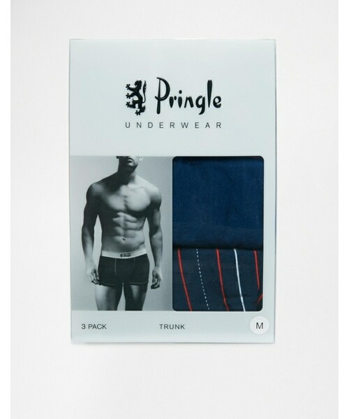 Pringle（プリングル）の「Pringle Trunks In 3 Pack（ボクサーパンツ・メンズ・bluered・M-Waist 32-34"/L-Waist 36-38"/S-Waist 28-30"/XL-Waist 40-42"）」の2枚目の写真
