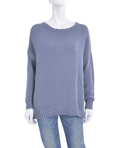 Ungrid（アングリッド）の「コットンリネンスリットニット（トップス・レディース・グリーン/ブルー/ベージュ）」の3枚目の写真