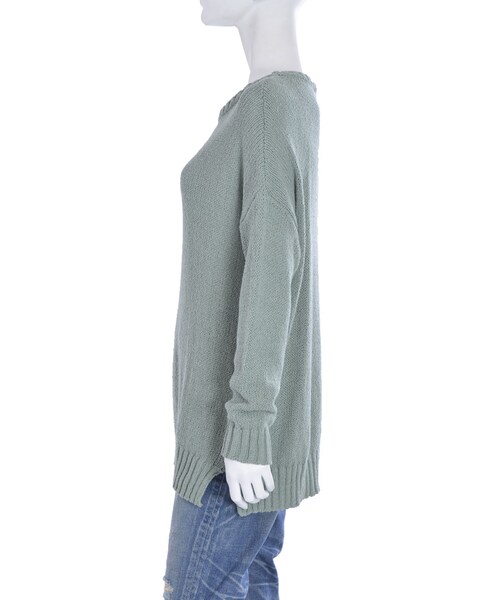 Ungrid（アングリッド）の「コットンリネンスリットニット（トップス・レディース・グリーン/ブルー/ベージュ）」の8枚目の写真