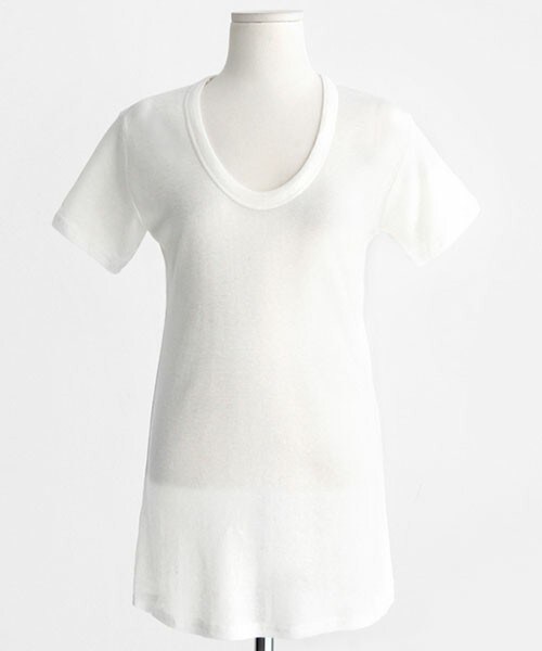 DHOLIC（ディーホリック）の「パイピングUネックTシャツ（Tシャツ/カットソー・レディース・レッド/アイボリー/ブラック/グレー・free）」の2枚目の写真