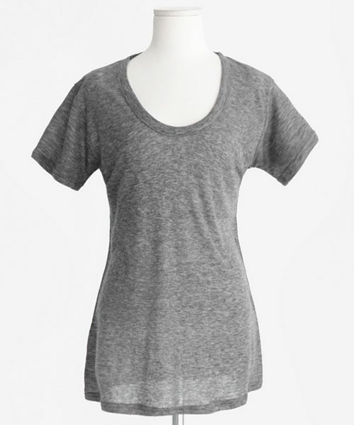 DHOLIC（ディーホリック）の「パイピングUネックTシャツ（Tシャツ/カットソー・レディース・レッド/アイボリー/ブラック/グレー・free）」の4枚目の写真