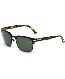 TOM FORD | Tom Ford River Square Sunglasses, Black/Tortoise(サングラス)