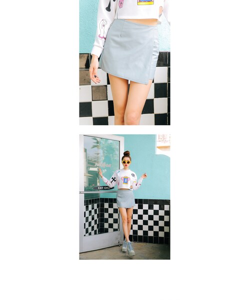 STYLENANDA（スタイルナンダ）の「キッチュプリントクロップドトップス（トップス・レディース・ホワイト・フリーサイズ）」の7枚目の写真