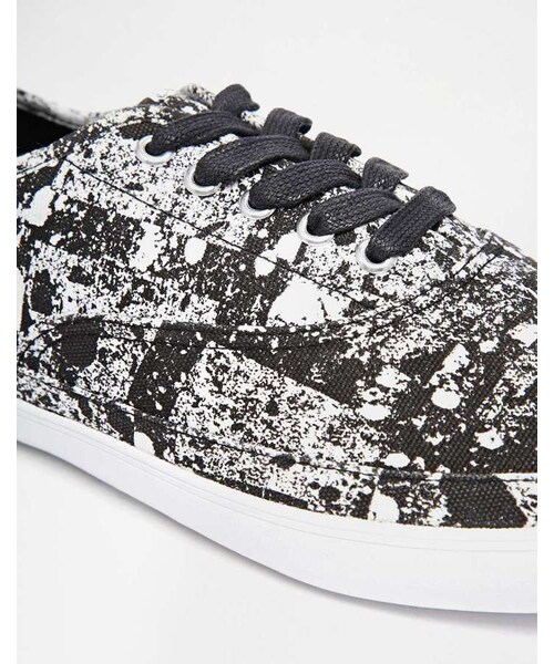 asos（エイソス）の「ASOS Plimsolls With Print（スニーカー・メンズ・black・US 7/US 11/US 10/US 14/US 8/US 11.5/US 12/US 9.5/US 9/US 13/US 6/US 8.5/US 10.5）」の4枚目の写真