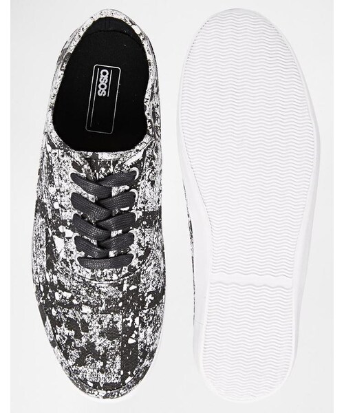 asos（エイソス）の「ASOS Plimsolls With Print（スニーカー・メンズ・black・US 7/US 11/US 10/US 14/US 8/US 11.5/US 12/US 9.5/US 9/US 13/US 6/US 8.5/US 10.5）」の2枚目の写真