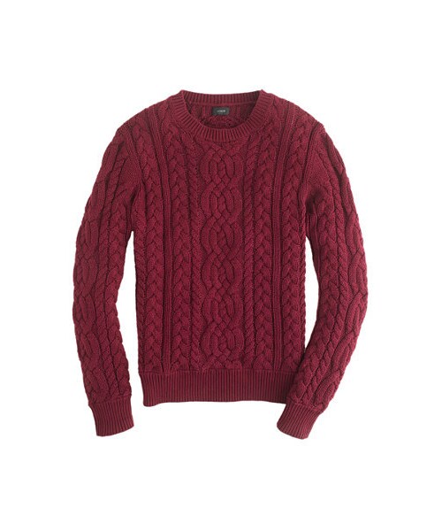 J.CREW(ジェイクルー)の「Chunky cotton cable sweater(ニット/セーター・メンズ・serene burgundy・X-LARGE)」の1枚目の写真