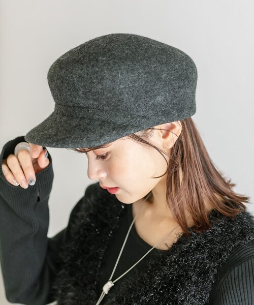 mystic（ミスティック）の「【2色展開】ウールキャスケット（キャスケット・レディース・ベージュ/チャコールグレー・F）」の2枚目の写真