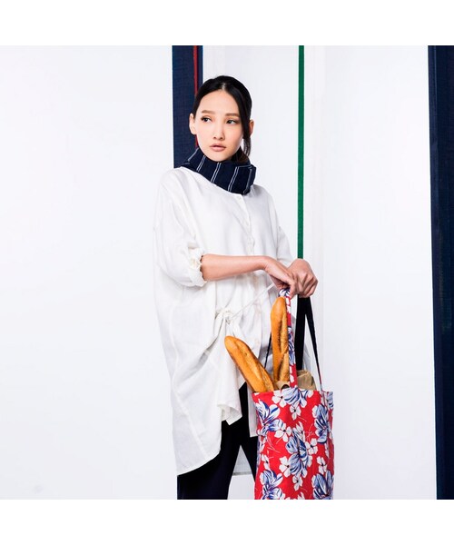 etreの「素色抽繩造型大襯衫（トップス・レディース・白・Free）」の3枚目の写真