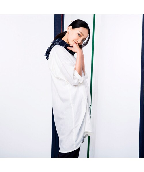 etreの「素色抽繩造型大襯衫（トップス・レディース・白・Free）」の2枚目の写真