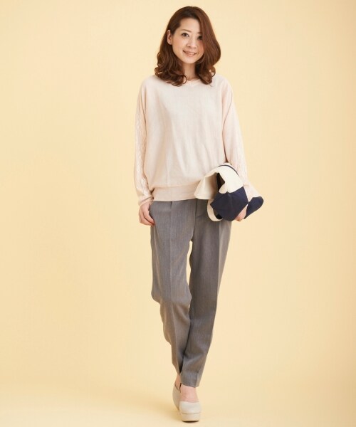 MAJESTIC LEGON(マジェスティックレゴン)の「センタープレスパンツ(パンツ・レディース・ブラック/アイボリー/グレー・M(9号)/L(11号))」の9枚目の写真