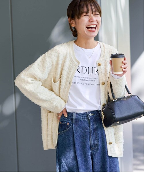 ジャーナルスタンダード　relume  ツイードニットジャケット　ホワイト系 JOURNAL STANDARD relume（ジャーナルスタンダード レリューム