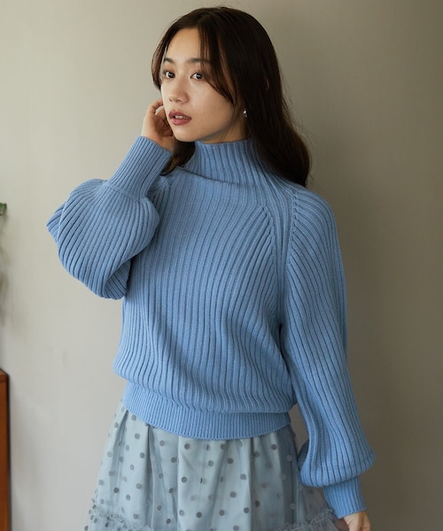 ニット セーター ハイネックボリュームスリーブニット MO33N04 レディース ハイネックボリュームスリーブニット MO33N04（ニット/セーター