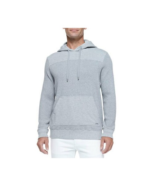 Waffle knit pullover hoodie Outlet