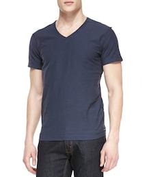 DIESEL | Diesel T. Toss Slub V-Neck Tee, Navy(Tシャツ/カットソー)