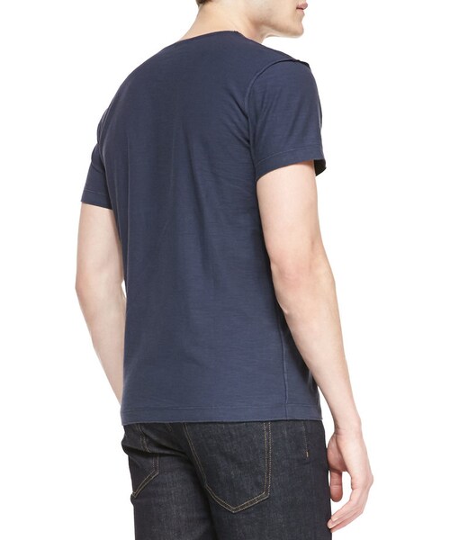 DIESEL（ディーゼル）の「Diesel T. Toss Slub V-Neck Tee, Navy（Tシャツ/カットソー・メンズ・NAVY・XXL/XL/MEDIUM）」の2枚目の写真