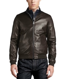 [Salvatore Ferragamo]フェラガモモノグラムプリントジャケット FERRAGAMO（フェラガモ）の「Salvatore Ferragamo Leather
