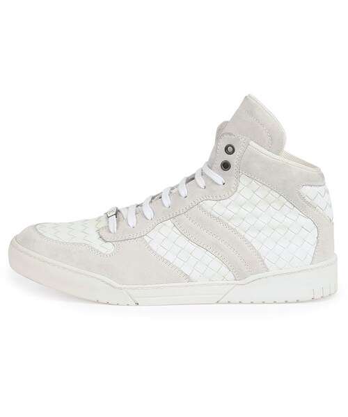 BOTTEGA VENETA（ボッテガヴェネタ）の「Bottega Veneta Leather High-Top Woven Sneaker（スニーカー・メンズ・WHITE・41/8D/40/7D/42/9D/43.5/10.5D/43/10D/44/11D/40.5/7.5D/42.5/9.5D/45/12D）」の2枚目の写真