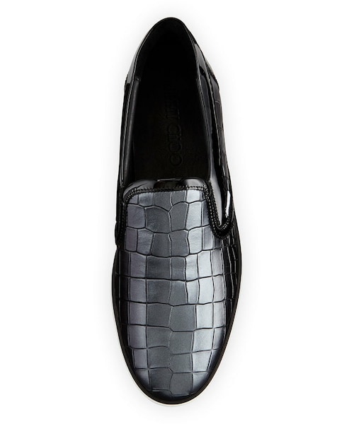 Jimmy Choo Men’s Croc-Embossed Gray Loafers Jimmy Choo Jimmy choo brogan men main image 4
