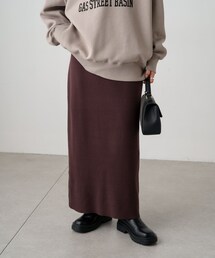 PUAL CE CIN | リブニットナロースカート(スカート)