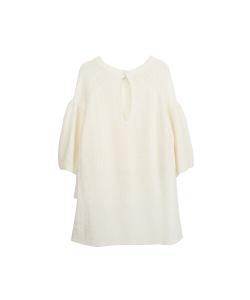 gracegift（グレースギフト）の「清新拼接下擺雪紡公主袖針織上衣（その他・レディース・白/黑・F）」の2枚目の写真