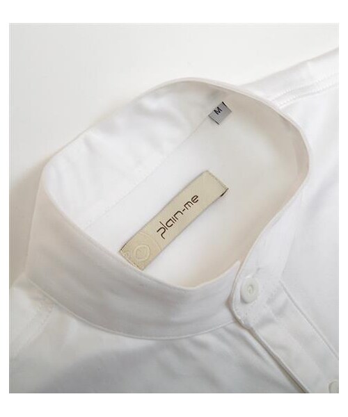 plain-me（プレインミー）の「立領純白風格長版襯衫（その他・メンズ・白・S/M/L）」の3枚目の写真