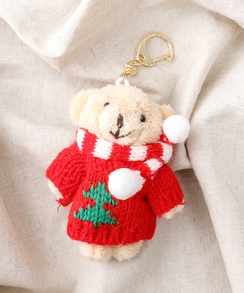 3coins（3coins）の「【KIDS】クリスマスカラーくまキーホルダー