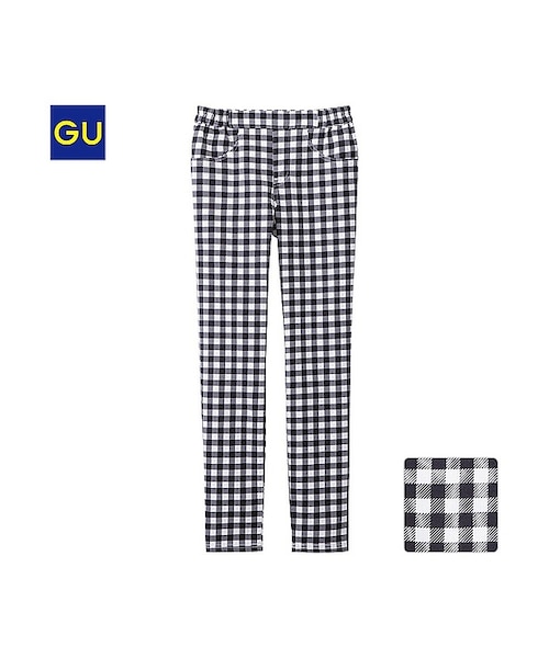 GU(ジーユー)の「(GU)クロップドレギンスパンツ(ギンガム)(WOMEN ⁄ ショートパンツ・クロップドパンツ・レディース・RED/BLUE/BEIGE/BLACK・M/XL/S/L)」の2枚目の写真
