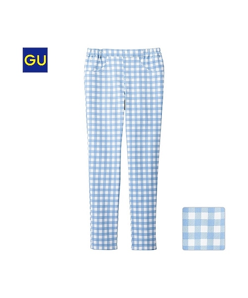 GU(ジーユー)の「(GU)クロップドレギンスパンツ(ギンガム)(WOMEN ⁄ ショートパンツ・クロップドパンツ・レディース・RED/BLUE/BEIGE/BLACK・M/XL/S/L)」の4枚目の写真