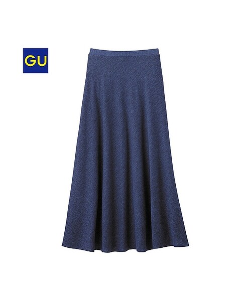GU（ジーユー）の「（GU）マキシフレアスカート（WOMEN ⁄ スカート・レディース・BLACK/BLUE/GRAY・M/L/S）」の3枚目の写真