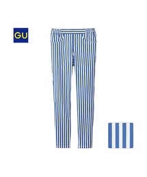 GU | （GU）クロップドレギンスパンツ（ストライプ）(パンツ)