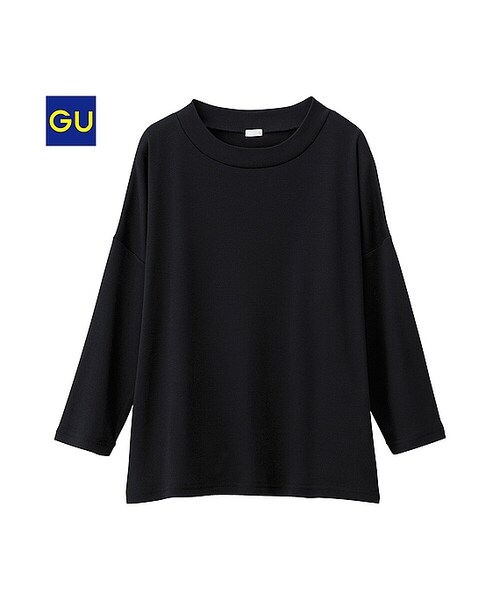 GU（ジーユー）の「（GU）ゆるプルオーバー（７分袖）（WOMEN ⁄ カットソー（Ｔシャツ）・レディース・GRAY/BLUE/OFF WHITE/BLACK・L/XL/S/M）」の3枚目の写真