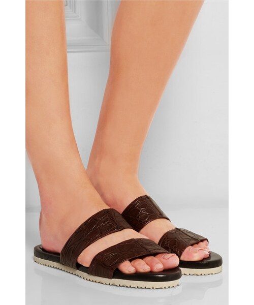 ADAM by Adam Lippes（-）の「Adam Lippes Crocodile slides（サンダル・レディース・Brown・IT36/IT37/IT37.5/IT38/IT38.5/IT39/IT39.5/IT40）」の6枚目の写真