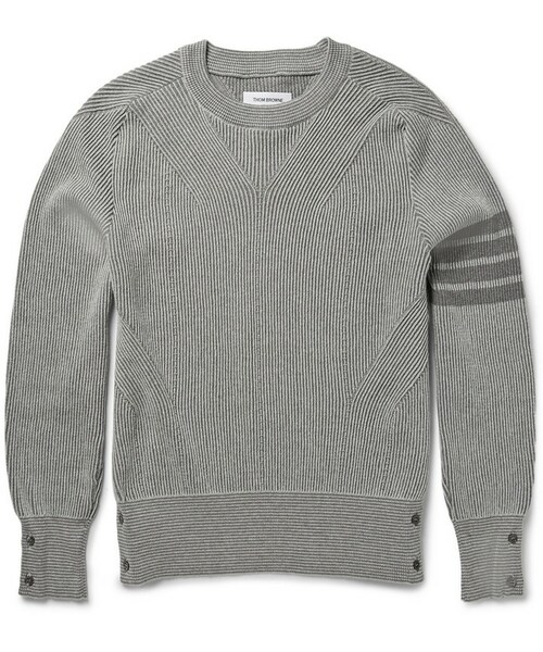 Thom Browne（トムブラウン）の「Thom Browne Ribbed Cotton Sweater（ニット/セーター）」 - WEAR
