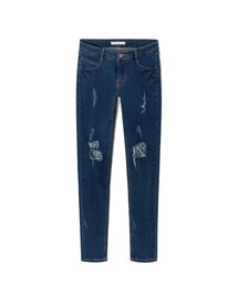 LOVFEE | 俐落率性刷破窄管牛仔長褲(パンツ)