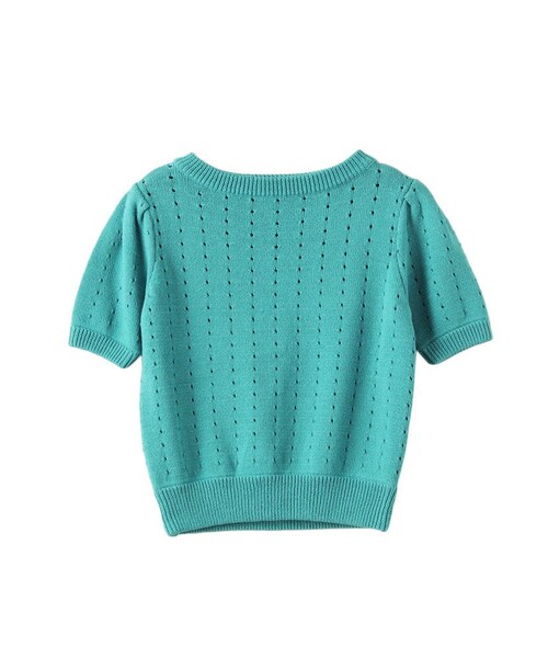 PAMEO POSE（パメオポーズ）の「FLORA SUMMER KNIT（ニット/セーター・レディース・ブラック/ピンク/グリーン・F）」の2枚目の写真