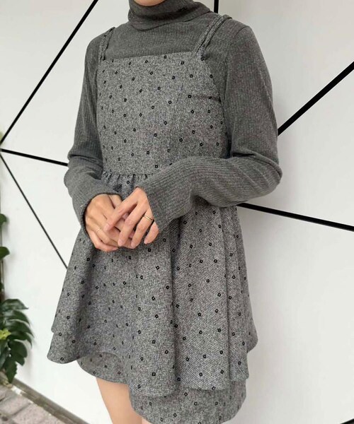 one after another NICE CLAUP（ワンアフターアナザーナイスクラップ）の「ビジュービスチェ【セットアップ対応】（その他トップス・レディース・オフホワイト/グレー/ブラック・0）」の3枚目の写真