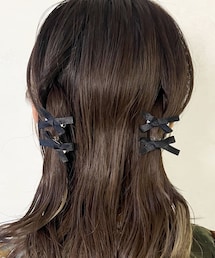 Lattice | 【大人クリスマス/オケージョン】クロスリボンヘアクリップSET(4P)(バレッタ/ヘアクリップ)