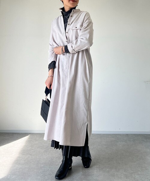 un dix cors（アンディコール）の「コーデュロイワンピース（ワンピース/ドレス・レディース・ベージュ/ライトグレー/ブラック・F）」の3枚目の写真