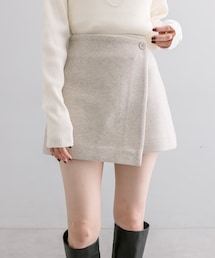 mystic | 【3サイズ展開】起毛ラップミニスカパン(スカート)