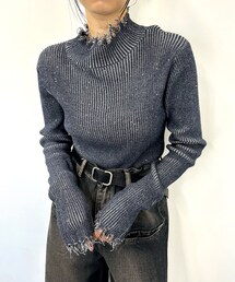 WHO'S WHO gallery | プレーティングダメージハイネックニット /セットアップ対応可(ニット/セーター)