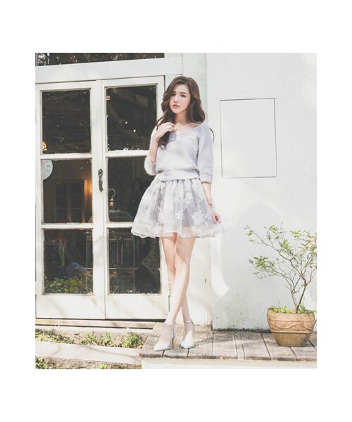 gracegift（グレースギフト）の「時尚復古尖頭繫踝高跟鞋（シューズ・レディース・杏色/淺藍・35/36/37/38/39/40/41）」の15枚目の写真