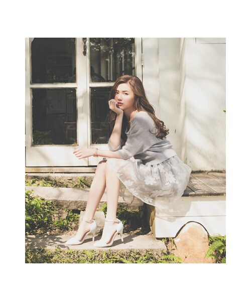 gracegift（グレースギフト）の「時尚復古尖頭繫踝高跟鞋（シューズ・レディース・杏色/淺藍・35/36/37/38/39/40/41）」の19枚目の写真