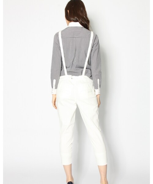 VICKY（ビッキー）の「【先行予約】タックオーバーオール（パンツ・レディース・ホワイト/ネイビー・SS/S/M）」の3枚目の写真
