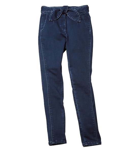 PEACH JOHN（ピーチジョン）の「マイハニービー／ＭＨＢリボンベルトスキニーデニム（パンツ・レディース・ブラック/オフホワイト/インディゴ/ライトインディゴ・S/M/L）」の3枚目の写真