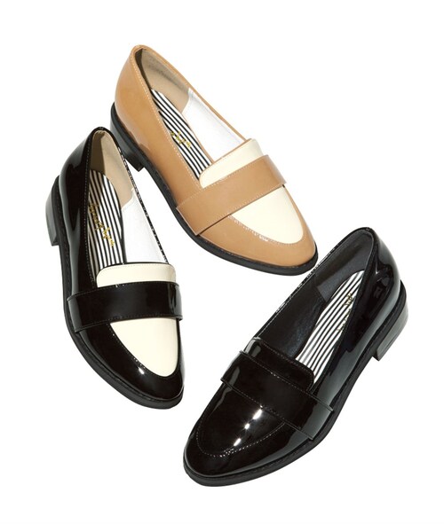 PEACH JOHN（ピーチジョン）の「マイハニービー／ＭＨＢエナメルローファー（シューズ・レディース・ブラック/ブラックＷＴ/ベージュＷＴ・S/M/L）」の3枚目の写真
