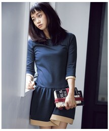 PEACH JOHN | マイハニービー／ＭＨＢバイカラーフレアミニワンピ(ワンピース/ドレス)