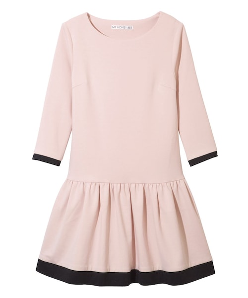 PEACH JOHN（ピーチジョン）の「マイハニービー／ＭＨＢバイカラーフレアミニワンピ（ワンピース/ドレス・レディース・ネイビー/ピンク・S/M/M/L）」の2枚目の写真