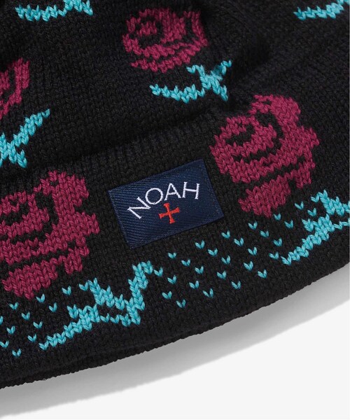 NOAH（ノア）の「Roses Beanie（帽子・ブラック/(001)/フリー/在庫あり）」の3枚目の写真