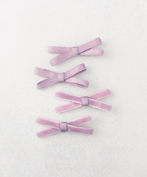 3coins（3coins）の「リボンクリップ4個セット（バレッタ/ヘアクリップ・レディース・ベージュ/その他/ブラック・0）」の3枚目の写真