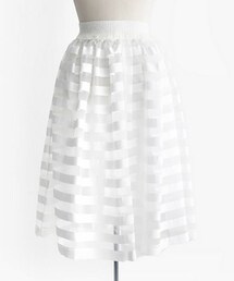 DHOLIC | ボーダーオーガンジーミディスカート(スカート)